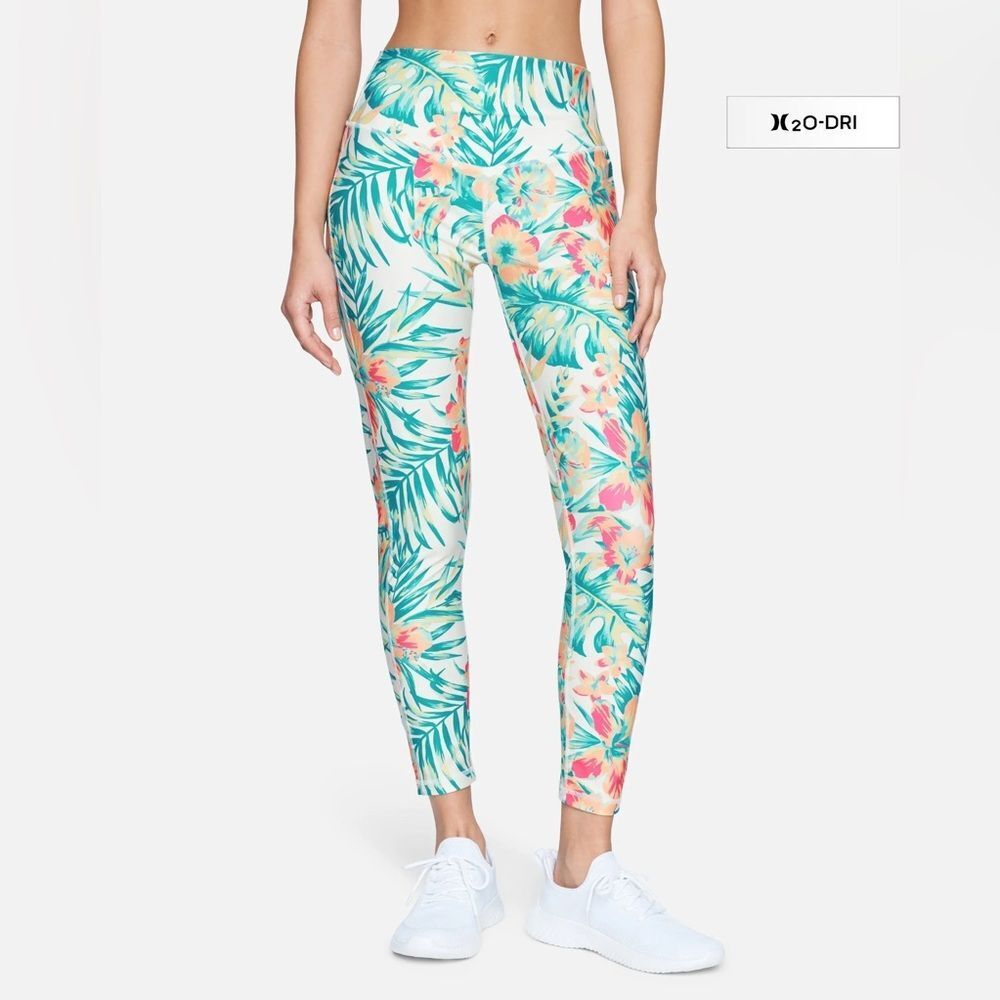 NWT Hurley V-SHAPED WAIST LEGGING HAWAIIAN GARDEN Sz. Medium
